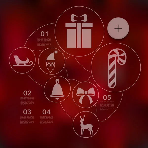 Kerstmis infographic met ongericht achtergrond — Stockvector