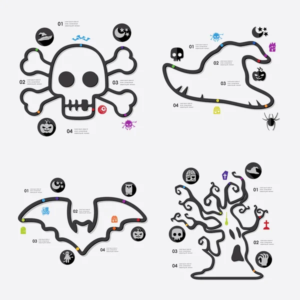 Elementos Infográficos de Halloween — Vector de stock