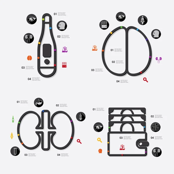 Elementos de la infografía médica — Archivo Imágenes Vectoriales