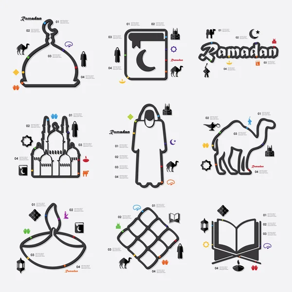 Ramazan Infographic öğeleri — Stok Vektör