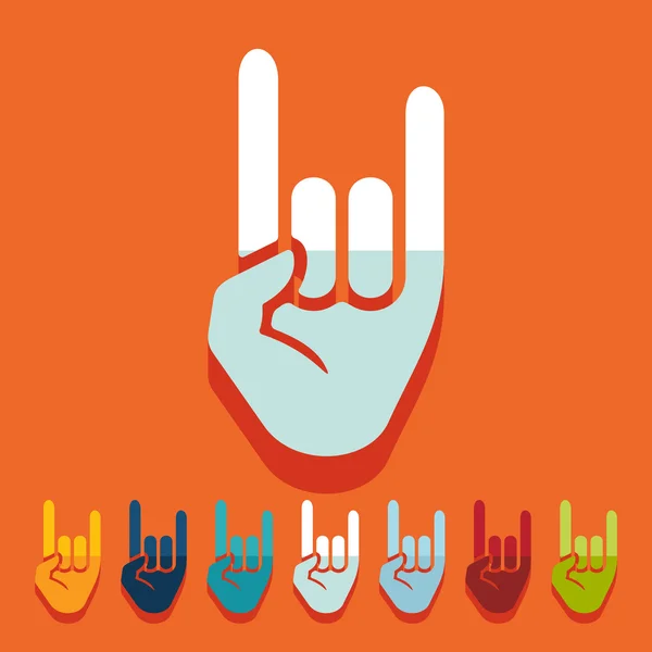 Icona del gesto della mano rock — Vettoriale Stock