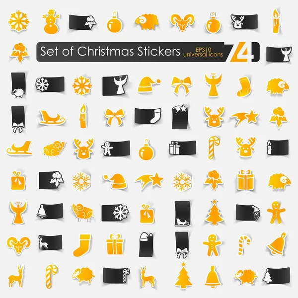 Set of Christmas stickers — Stock Vector