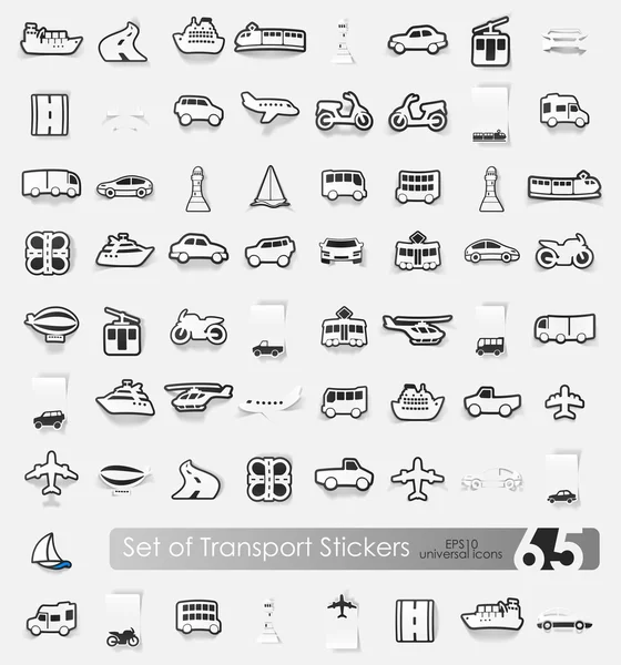 Set van vervoer stickers — Stockvector