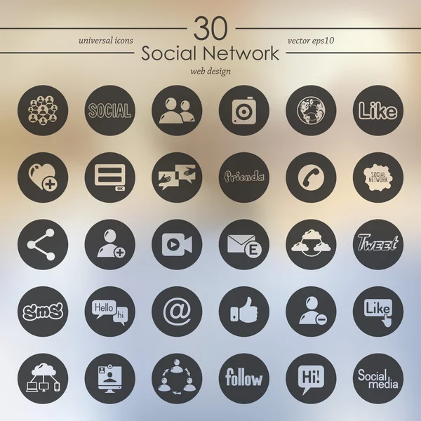 Conjunto de ícones de rede social —  Vetores de Stock