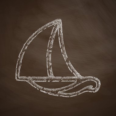 Sailboat icon on chalkboard