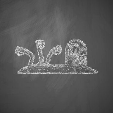 Tombstone icon on chalkboard