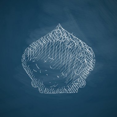 Mosque icon on chalkboard
