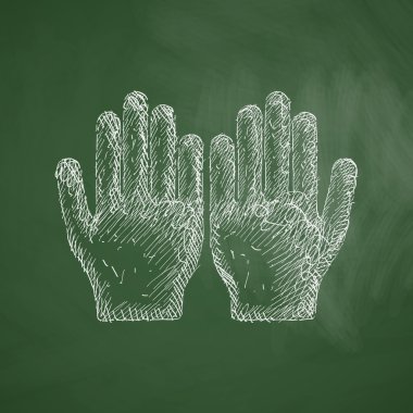 Hand icon on chalkboard