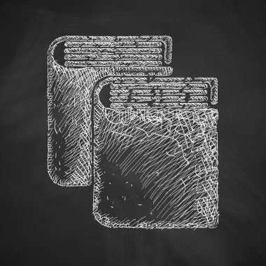 Book icon on chalkboard