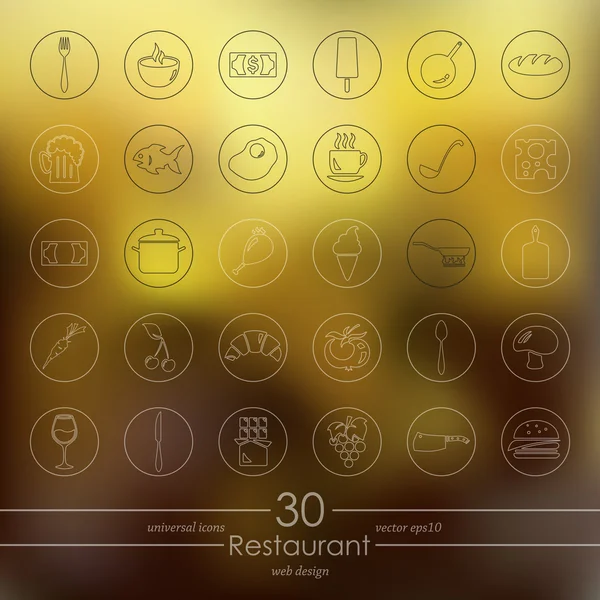 Conjunto de iconos de restaurante — Vector de stock