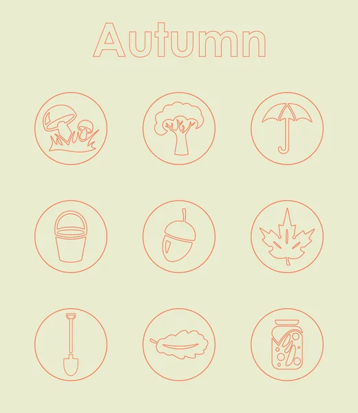 Conjunto de iconos simples de otoño — Archivo Imágenes Vectoriales