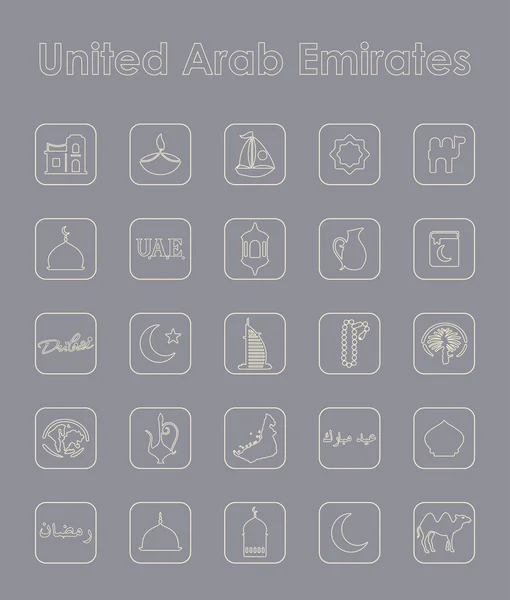 Emiratos Árabes Unidos iconos simples — Vector de stock