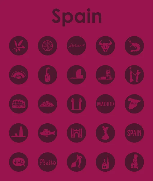 Set of Spain simple icons — Stock Vector