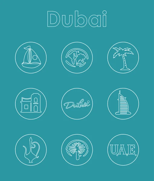 Ensemble d'icônes simples Dubaï — Image vectorielle