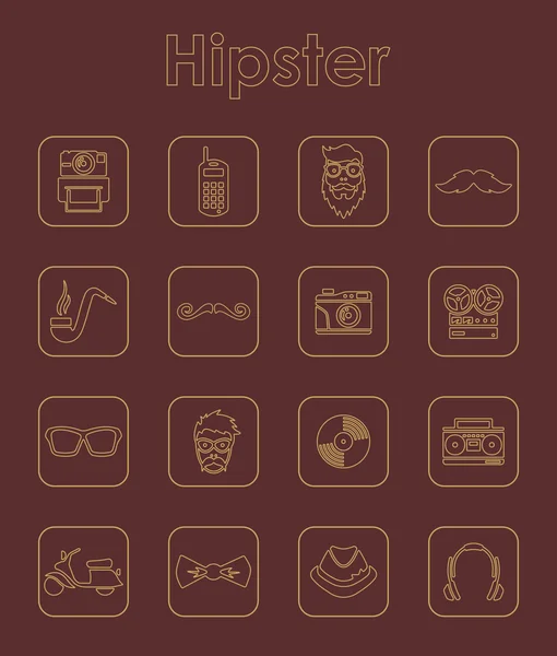 Conjunto de iconos simples hipster — Vector de stock