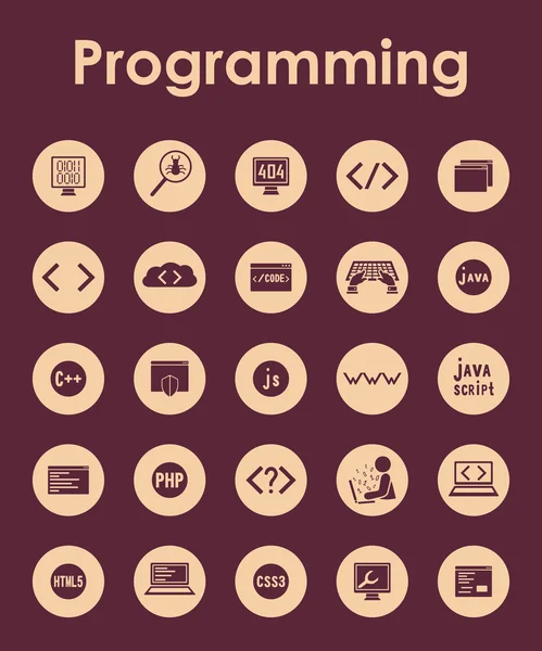 Uppsättning av programmering enkel ikoner — Stock vektor
