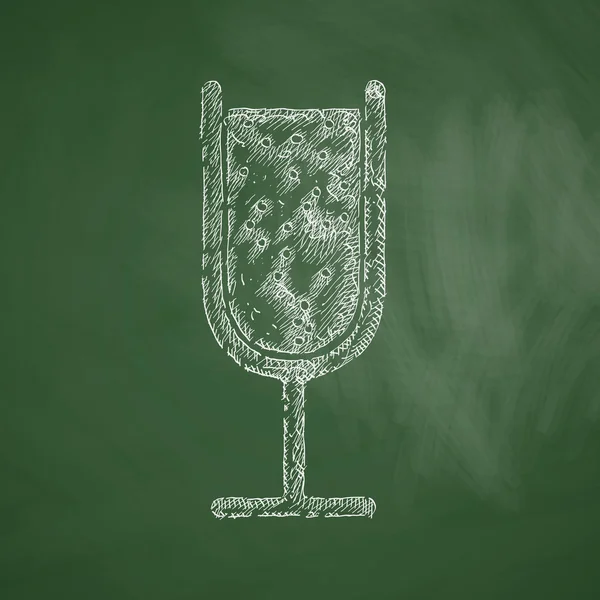 Cocktail icon on chalkboard — ストックベクタ