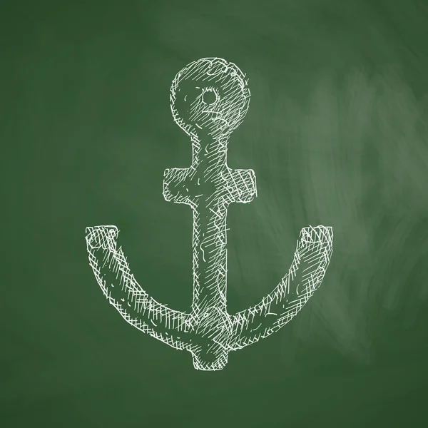 Anchor icon on chalkboard — Stock vektor