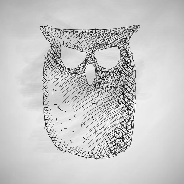 Owl icon on chalkboard — Stockvector