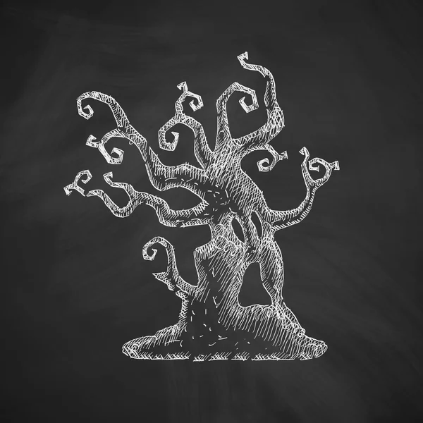 Icono de árbol en pizarra — Vector de stock