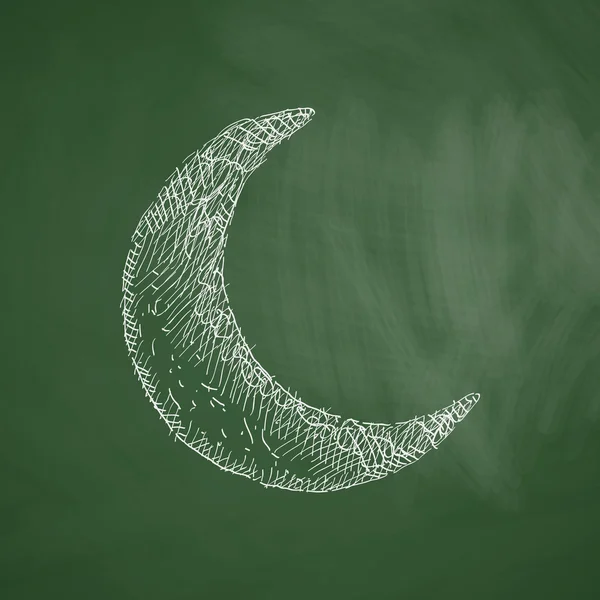 Moon icon on chalkboard — ストックベクタ