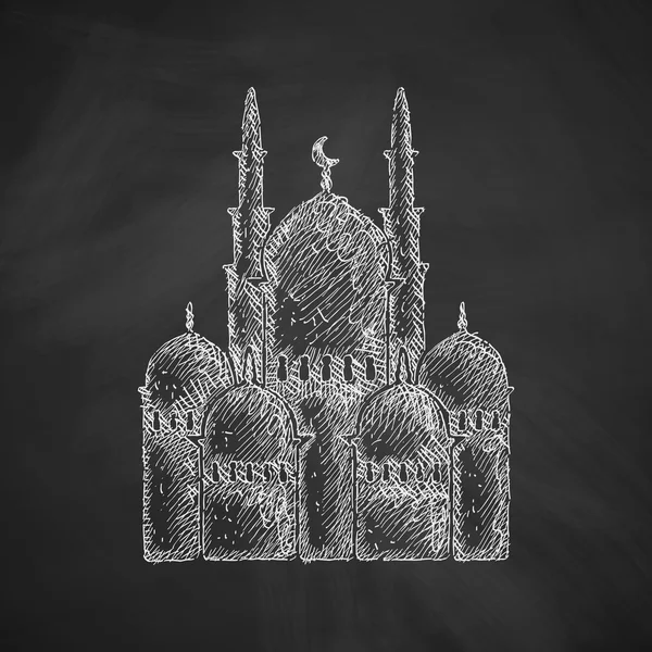 Icône mosquée sur tableau — Image vectorielle
