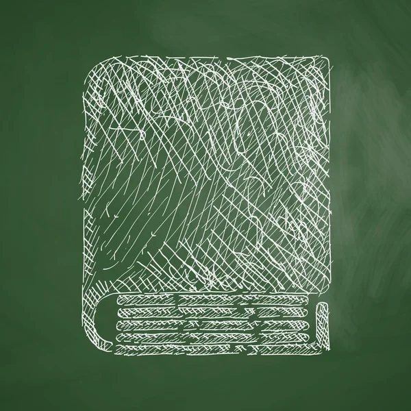 Book icon on chalkboard — 스톡 벡터
