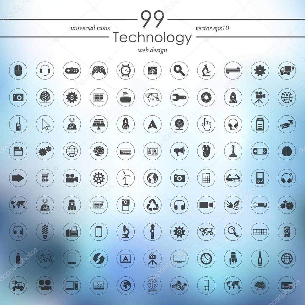 Set of technology icons