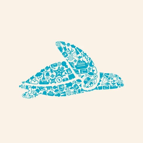 Turtle shaped icon — Stockvector