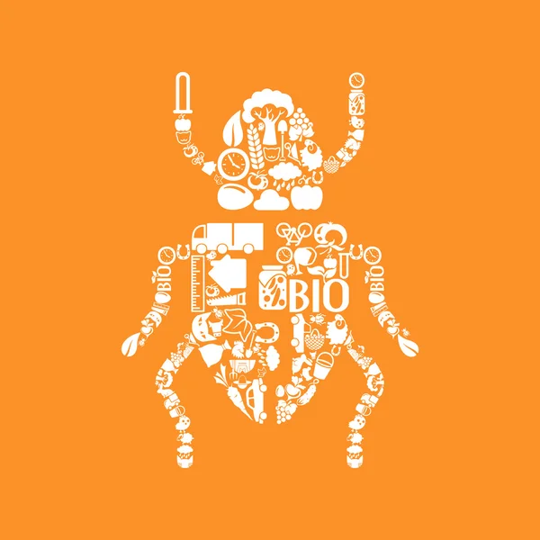 Beetle shaped icon — Stock vektor
