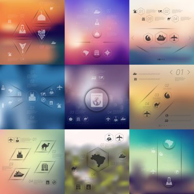 Turizm Infographic odaklanmamış arka plan ile