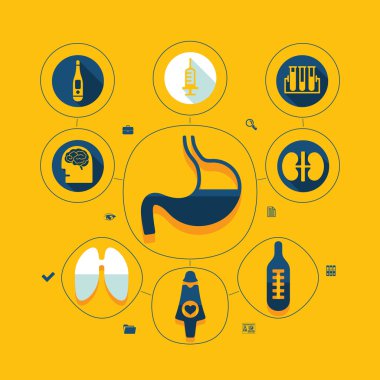 Tıp düz Infographic