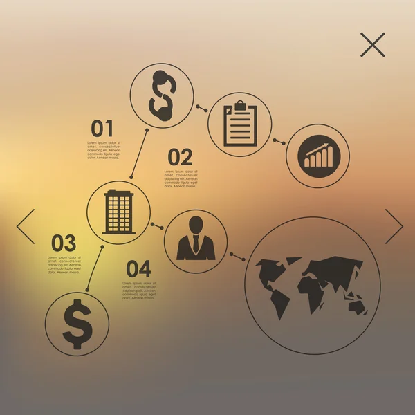 Infographie d'entreprise avec arrière-plan non ciblé — Image vectorielle