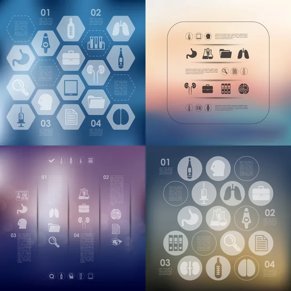 Infografía médica con antecedentes desenfocados — Vector de stock