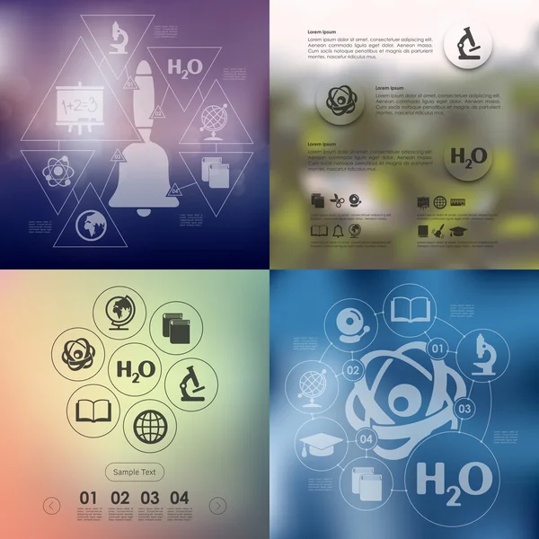 Infográfico de educação com fundo desfocado — Vetor de Stock