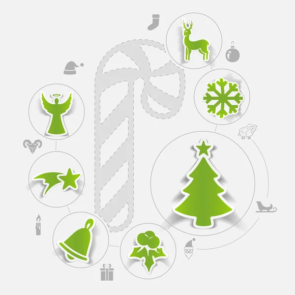 Christmas sticker infographic — Stock Vector