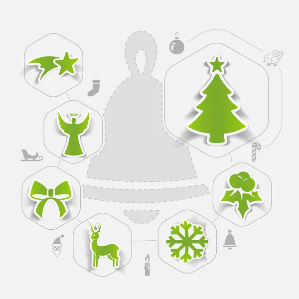 Christmas sticker infographic — Stock Vector