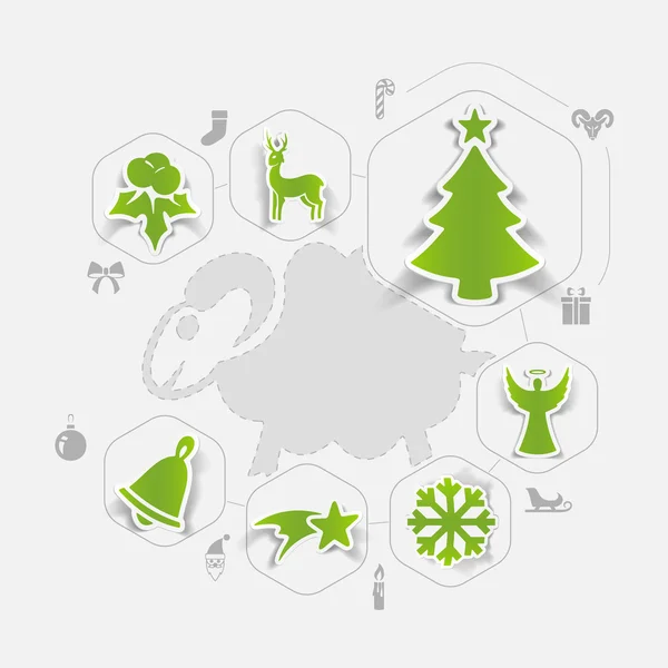 Autocollant de Noël infographie — Image vectorielle