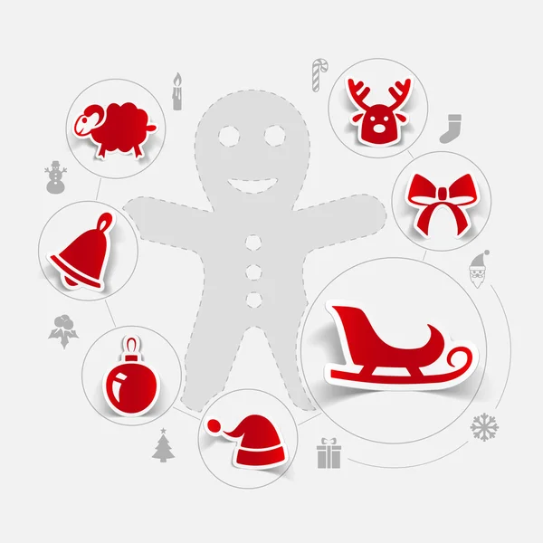 Christmas sticker infographic — Stock Vector