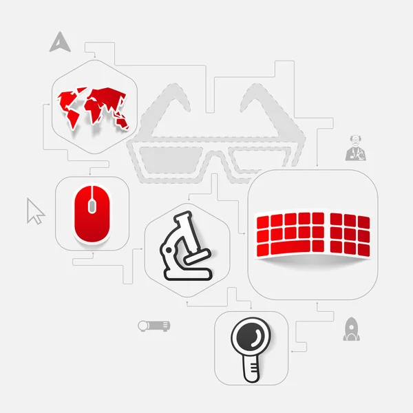 Tecnología pegatina infografía — Archivo Imágenes Vectoriales