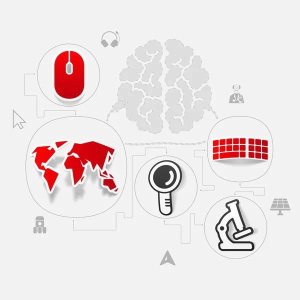 Tecnologia adesivo infográfico — Vetor de Stock