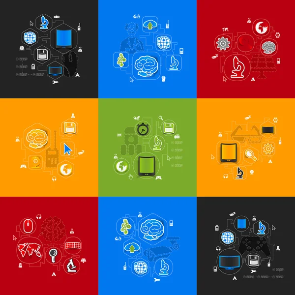 Tecnología pegatina infografía — Archivo Imágenes Vectoriales