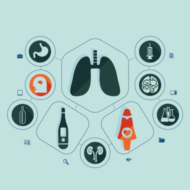 Tıp düz Infographic