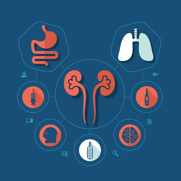 Medicina plana infográfico — Vetor de Stock