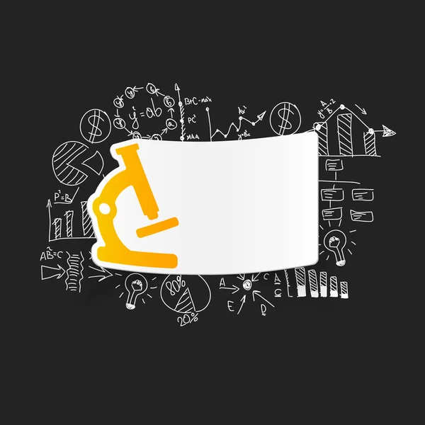 Tekening business formules met Microscoop — Stockvector