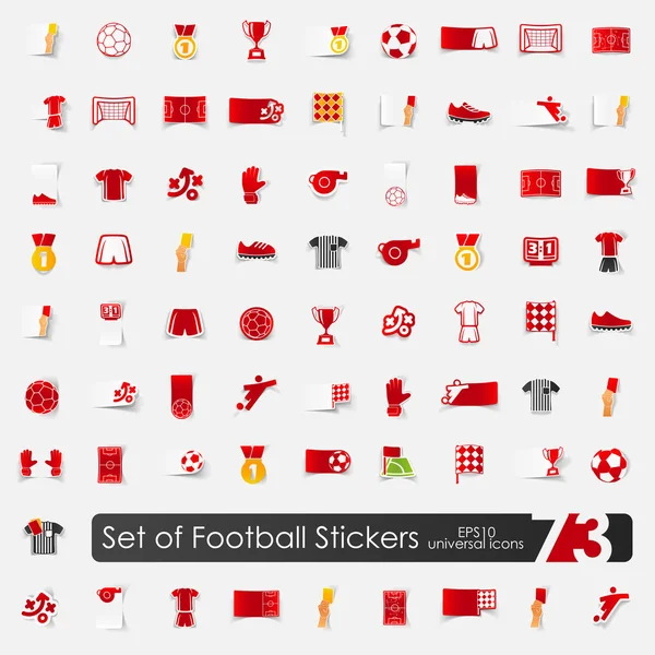 Uppsättning av fotboll klistermärken — Stock vektor