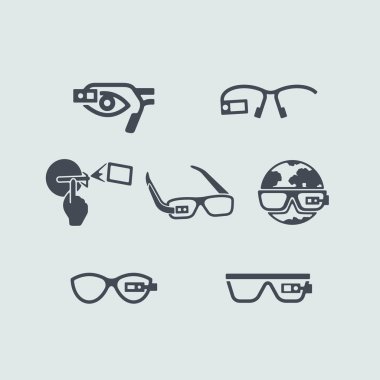 Set of high-tech glasses icons clipart