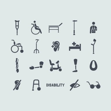 Set of disabled icons clipart