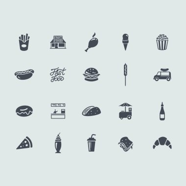 Bir grup fast food ikonu