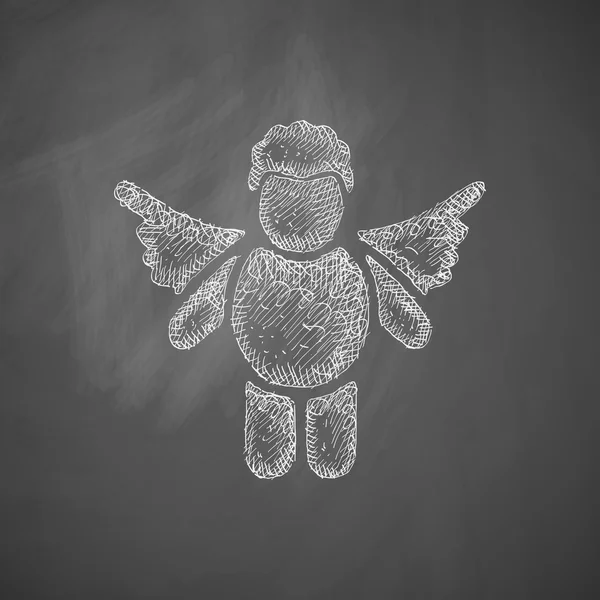 Angel pictogram op schoolbord — Stockvector